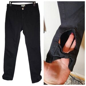 Modcloth Black Jeans Bow Ankle Cutout Detail Size small